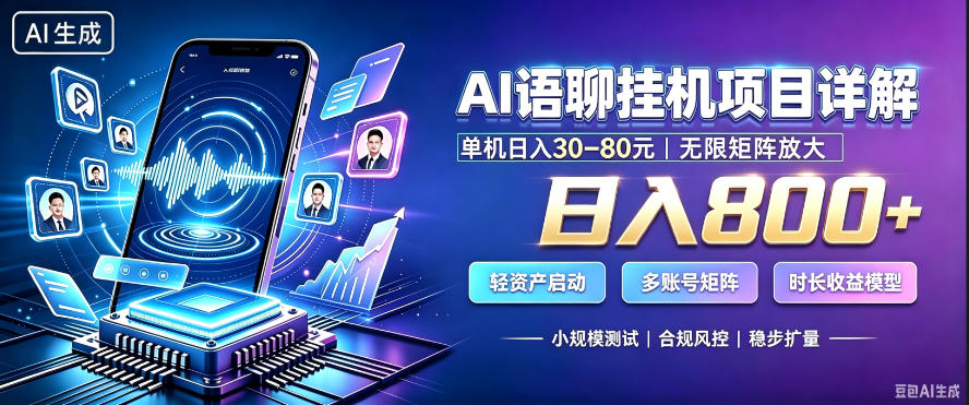 AI聊天挂G项目,日入800+,适用个人副业,支持工作室矩阵操作,放大收益【揭秘】-网赚副业网