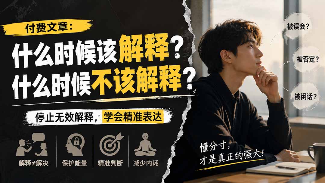 (20223期)付费文章:什么时候该解释?什么时候不该解释?-网赚副业网