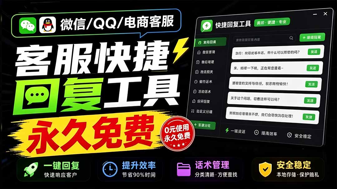 (20420期)微信/QQ/电商客服快捷回复工具,支持多平台话术库与一键发送,永久免费,使用简单!易歪歪-网赚副业网