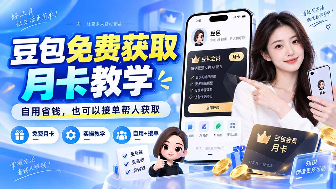 （20358期）豆包免费获取月卡教学，自用省钱，也可以接单帮人获取插图1