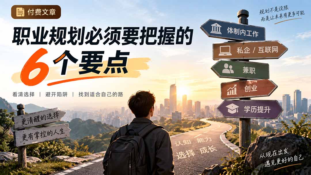 (20422期)付费文章:职业规划必须要把握的6个要点-网赚副业网
