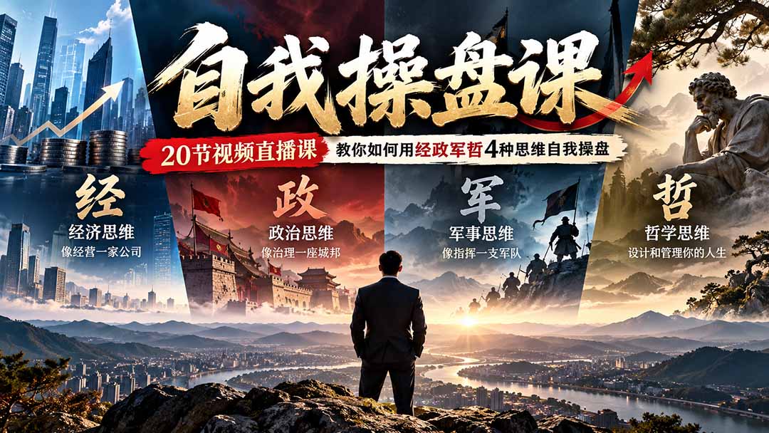 (20626期)【无水印】自我操盘课,20节视频直播课教你如何用经政军哲4种思维自我操盘(更新0924)插图1 (20626期)【无水印】自我操盘课,20节视频直播课教你如何用经政军哲4种思维自我操盘(更新0924)插图1