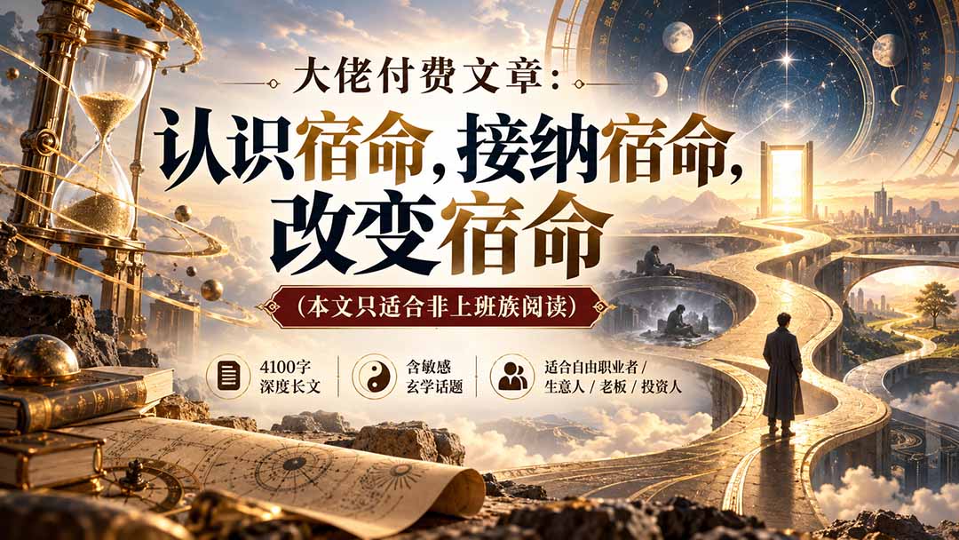 (20673期)【无水印】大佬付费文章:认识宿命,接纳宿命,改变宿命(本文只适合非上班族阅读)插图1 (20673期)【无水印】大佬付费文章:认识宿命,接纳宿命,改变宿命(本文只适合非上班族阅读)插图1