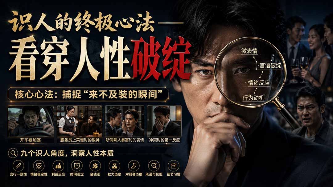 (20300期)付费文章:识人的终极心法——看穿人性破绽-网赚副业网