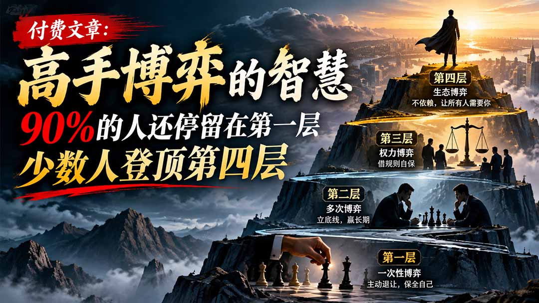 （20628期）【无水印】付费文章：高手博弈的智慧，90%的人还停留在第一层，少数人登顶第四层-网赚副业网