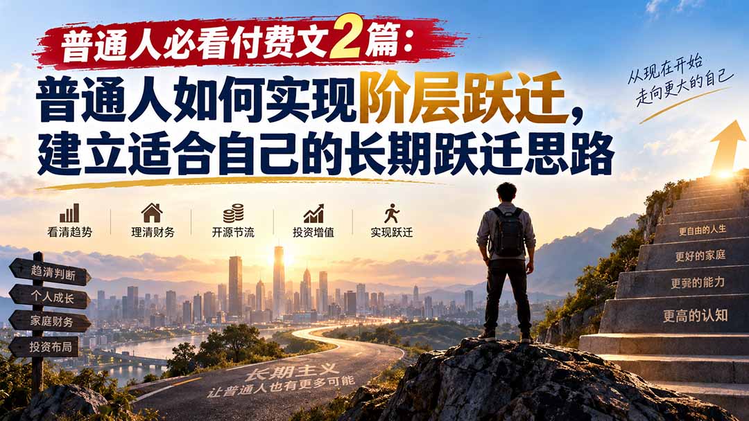 (20262期)普通人必看付费文2篇:普通人如何实现阶层跃迁,建立适合自己的长期跃迁思路-网赚副业网