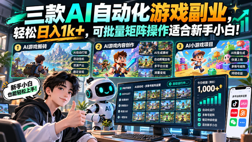 （20699期）三款长期稳定AI自动化游戏，日入千元，毫无保留的全部教给你！-网赚副业网