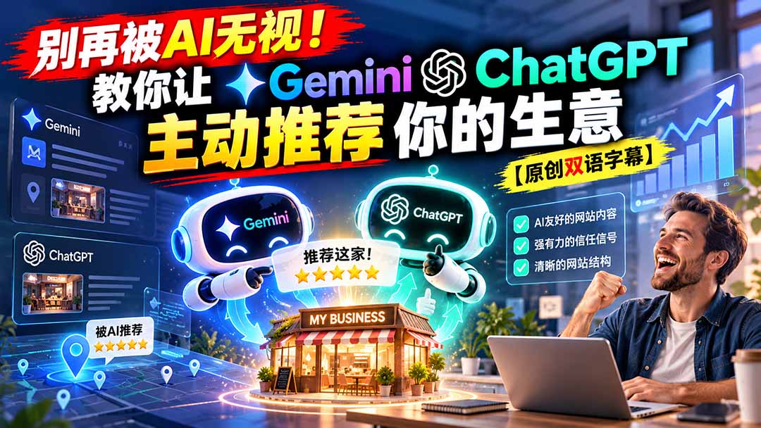 (20737期)别再被AI无视!教你让GeminiChatGPT主动推荐你的生意【原创双语字幕】-网赚副业网