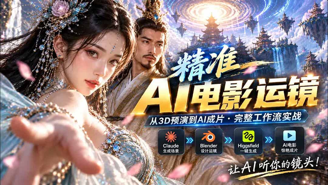 (20503期)AI视频终于能精准运镜了!Claude + Blender + Higgsfield 免费插件实测-网赚副业网