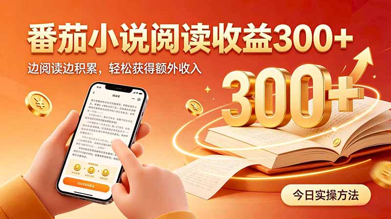 （20269期）全自动番茄挂机玩法，日入300+边阅读边积累，轻松获得额外收入-网赚副业网