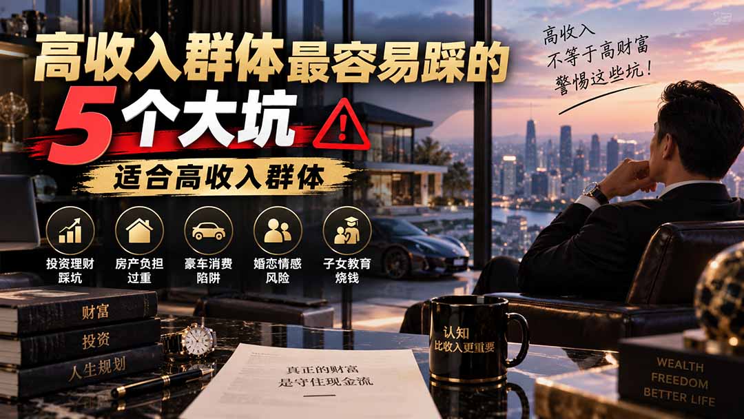 (20289期)付费文章:高收入群体最容易踩的5个大坑,适合高收入群体-网赚副业网