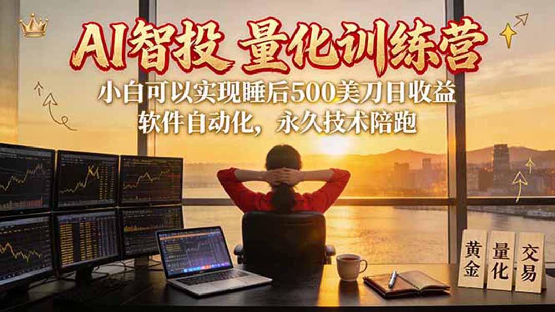 (20433期)AI智投EA量化训练营【第三期】,多策略智投+防爆技术+趋势分析 ,轻松上手,矩阵放大,长期稳定。-网赚副业网