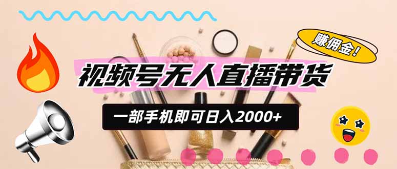 (20315期)视频号带货,一天2000+,一部手机即可开展的完美副业,无需投资-网赚副业网