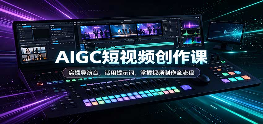 AIGC短视频创作课：实操导演台，活用提示词，掌握视频制作全流程-网赚副业网
