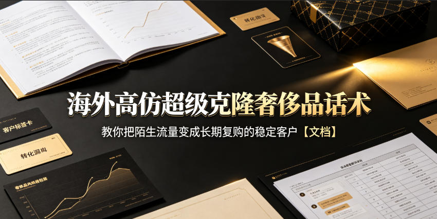 海外高仿超级克隆奢侈品话术,教你把陌生流量变成长期复购的稳定客户【文档】-网赚副业网