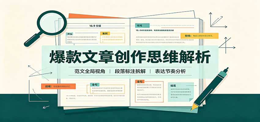 爆款文章创作思维解析:全局视角拆解范文,梳理行文逻辑,搭配真实拆文实操案例-网赚副业网