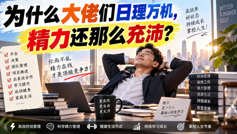 付费文章:为什么大佬们日理万机,精力还那么充沛?-网赚副业网