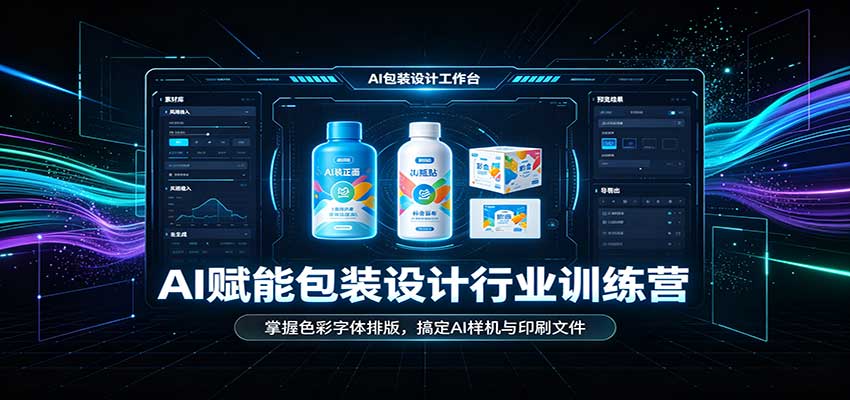 AI赋能包装设计行业训练营:掌握色彩字体排版,搞定AI样机与印刷文件-网赚副业网