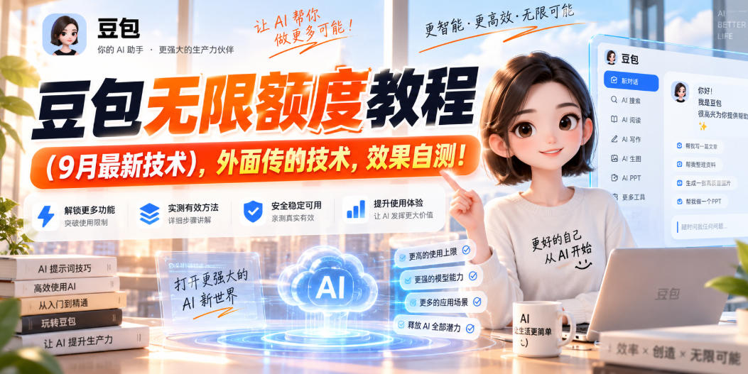 豆包无限额度教程(9月最新技术),外面传的技术,效果自测!-网赚副业网