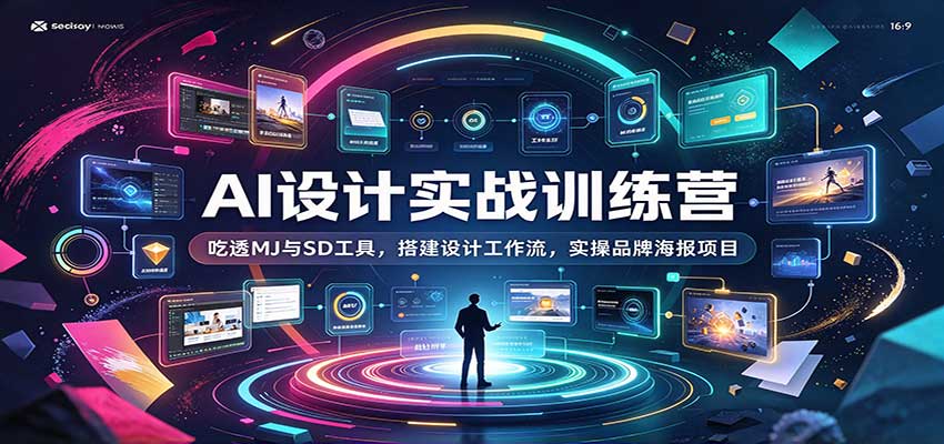 AI设计实战训练营:吃透MJ与SD工具,搭建设计工作流,实操品牌海报项目-网赚副业网