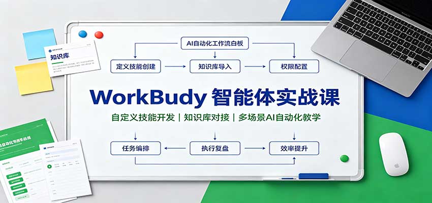 WorkBuddy智能体实战课：自定义技能开发，知识库对接，多场景AI自动化教学-网赚副业网