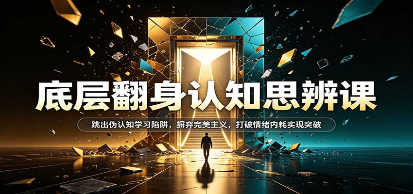 底层翻身认知思辨课：跳出伪认知学习陷阱，摒弃完美主义，打破情绪内耗实现突破-网赚副业网