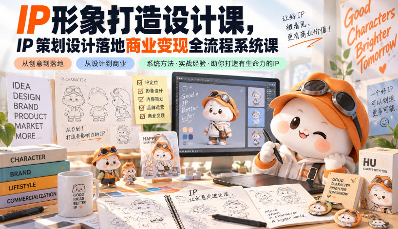 IP形象打造设计课,IP策划设计落地商业变现全流程系统课-网赚副业网