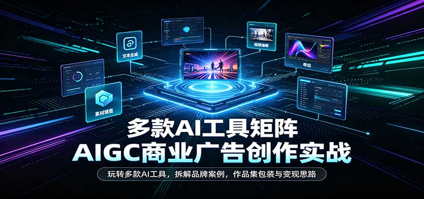 AIGC商业广告创作实战:玩转多款AI工具,拆解品牌案例,作品集包装与变现思路-网赚副业网