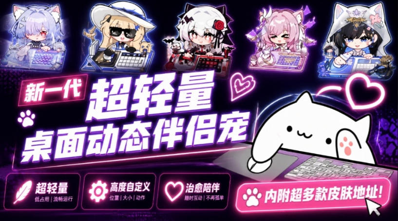 开源免费用！新一代超轻量桌面动态伴侣宠，体验更美观，更丝滑，内附超多款皮肤地址，BongoCat-网赚副业网