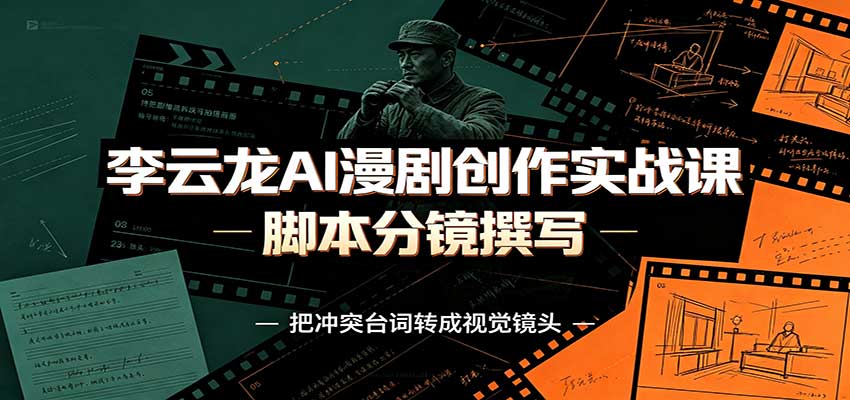 李云龙AI漫剧创作实战课:角色人设还原,脚本分镜撰写,AI漫剧成片完整制作教学-网赚副业网