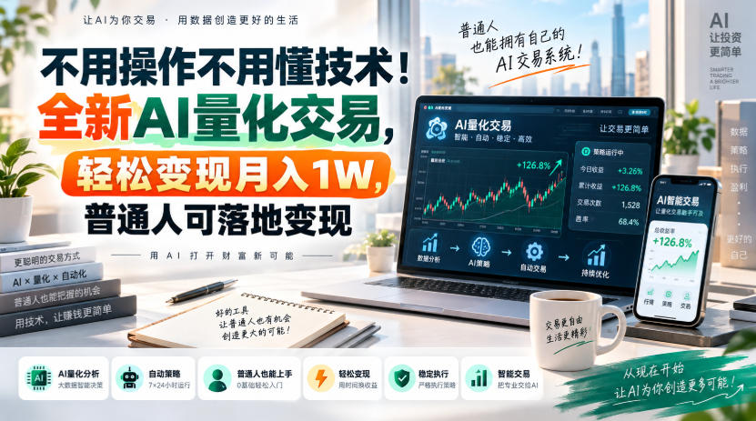 不用操作不用懂技术!全新AI量化交易,轻松变现月入1W,普通人可落地变现!【揭秘】-网赚副业网