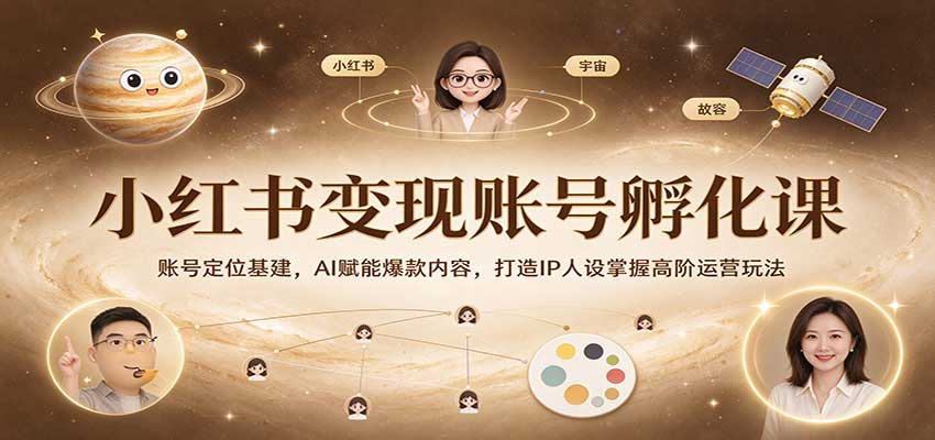 小红书变现账号孵化课:账号定位基建,AI赋能爆款内容,打造IP人设掌握高阶运营玩法-网赚副业网