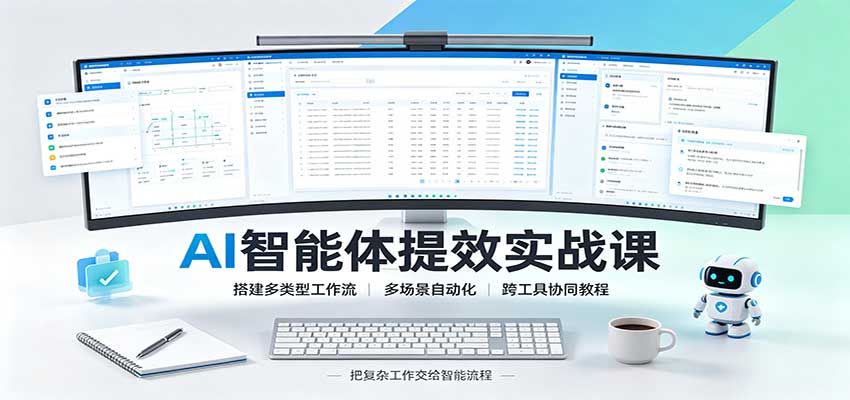 AI智能体提效实战课:搭建多类型工作流,多场景自动化,跨工具协同教程-网赚副业网
