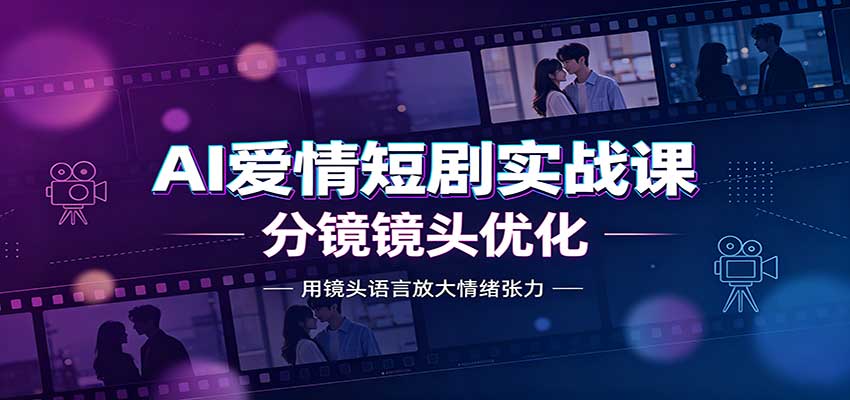 AI爱情短剧实战课:故事剧本创作,分镜镜头优化,智能体提示词-网赚副业网
