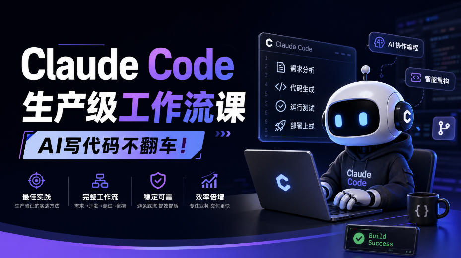 Claude Code生产级工作流课,AI写代码不翻车!【原创双语字幕】-网赚副业网
