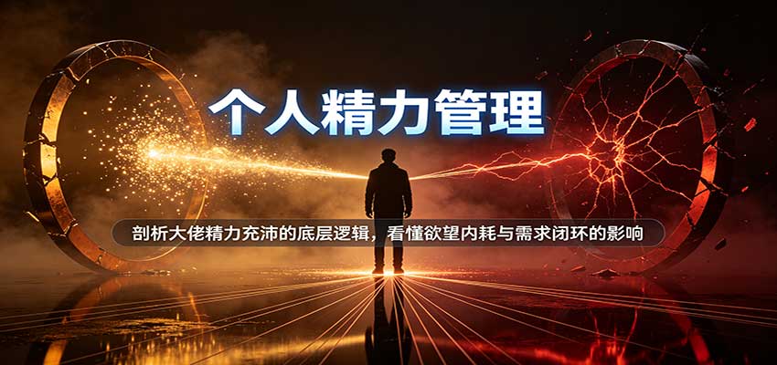 个人精力管理：剖析大佬精力充沛的底层逻辑，看懂欲望内耗与需求闭环的影响-网赚副业网