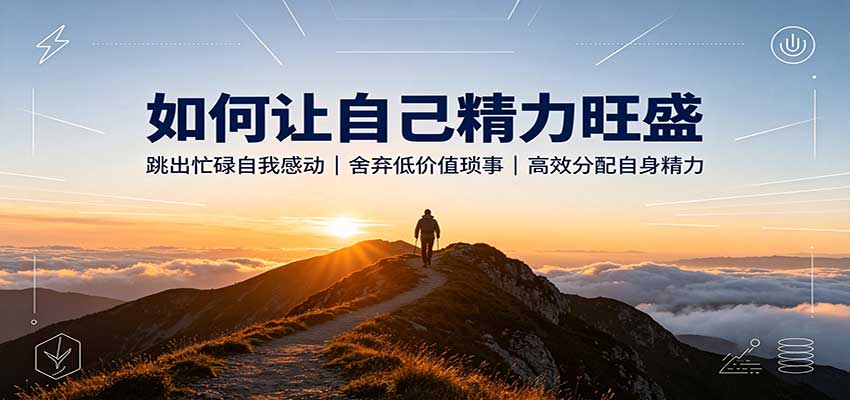 如何让自己精力旺盛：跳出忙碌自我感动，舍弃低价值琐事，高效分配自身精力-网赚副业网