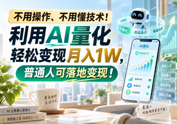 利用AI量化轻松变现月入1W,普通人可落地变现,不用操作、不用懂技术!-网赚副业网
