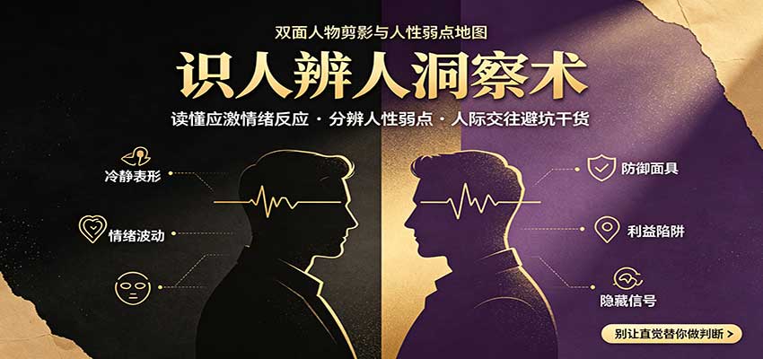 识人辨人终极心法:读懂应激情绪反应,分辨人性弱点,人际交往避坑干货-网赚副业网
