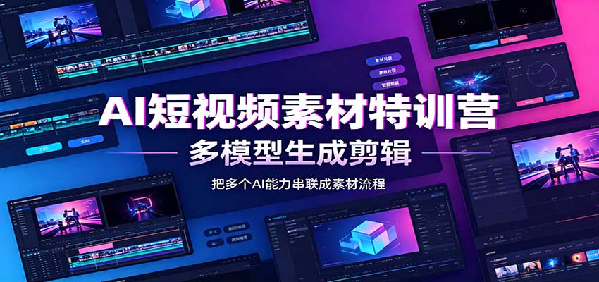 AI短视频素材特训营:Codex本地部署实操,多模型生成剪辑,爆量素材挖掘教学-网赚副业网