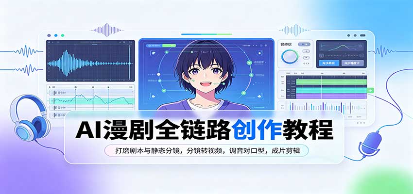 AI漫剧全链路创作教程:打磨剧本与静态分镜,分镜转视频,调音对口型,成片剪辑-网赚副业网