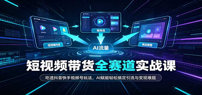 短视频带货全赛道:吃透抖音快手视频号玩法,AI赋能轻松搞定引流与变现难题-网赚副业网