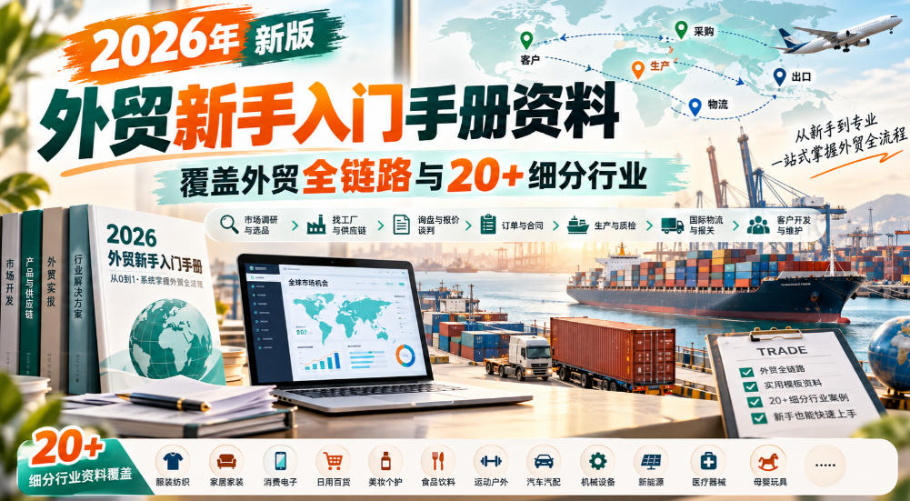 2026年新版外贸新手入门手册资料,覆盖外贸全链路与20+细分行业-网赚副业网