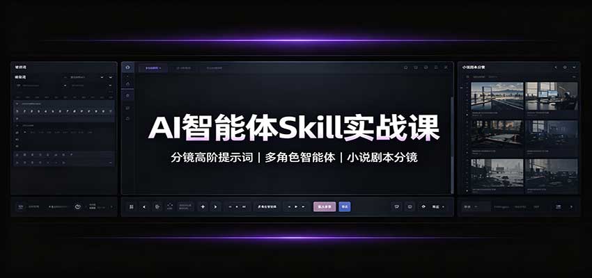 AI智能体Skill实战课:分镜高阶提示词,多角色智能体,小说剧本分镜-网赚副业网