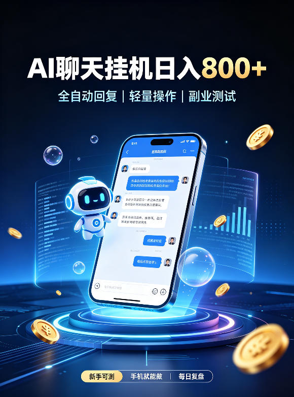 AI聊天挂G项目,日入800+,适用个人副业,工作室矩阵操作,无需真人实时值守【揭秘】-网赚副业网