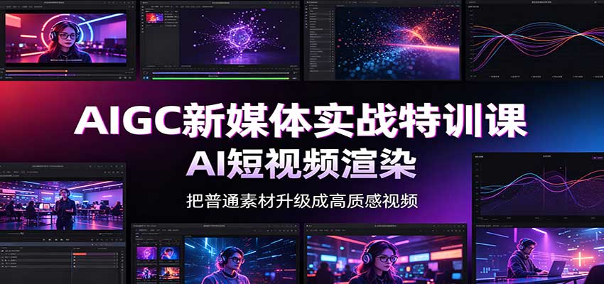 AIGC新媒体实战特训课:工具入门实操,AI短视频渲染,数字人商业视频制作-网赚副业网