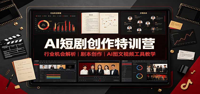AI短剧创作特训营:行业机会解析,剧本创作,AI图文视频工具教学(文字版)-网赚副业网