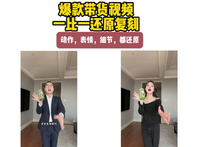 AI带货视频复刻,一比一还原加二创,动作,表情,细节,都还原,新手也能直接套用-网赚副业网