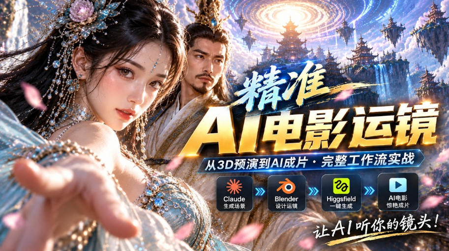 AI视频终于能精准运镜了!Claude+Blender+Higgsfield免费插件实测-网赚副业网