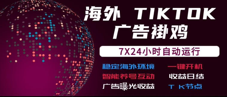 海外TikTok挂G流量变现,7X24自动运行,广告曝光收益,收益日结【揭秘】-网赚副业网
